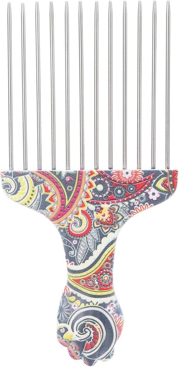 Professionele Roestvrijstalen Afro Kam - Ontwarrende Pick voor Krullend en Dik Haar