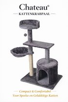 PawHut kattenkrabpaal, 40 cm x 40 cm x 104 cm, stevig, met speeltjes, grijs
