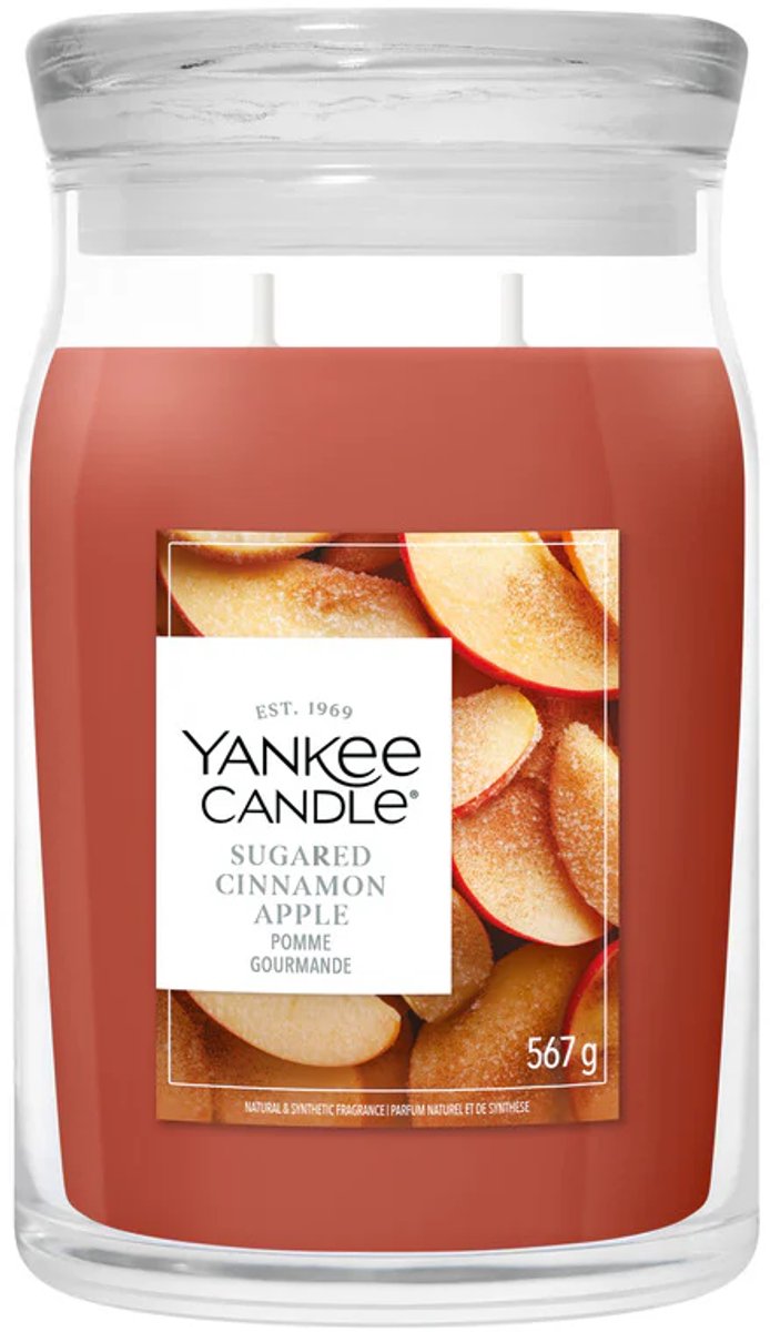 Yankee Candle Sugared Cinnamon Apple Large Jar - tot 80 branduren Bruin