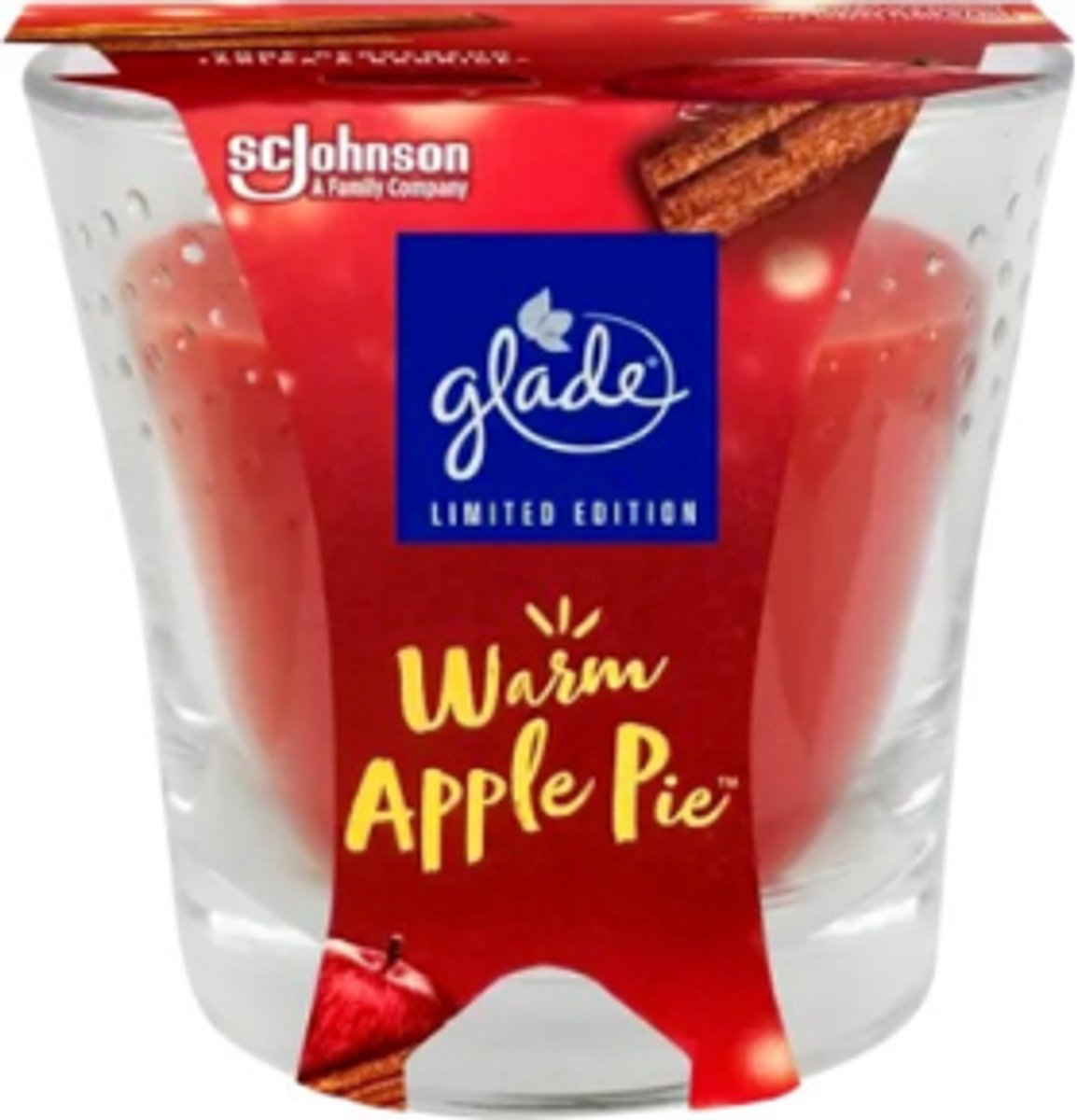 Kerst Geurkaars in Glas - Warm Apple Pie - Glade | 1x 112g - Wintergeur Kaars in Glas - Brandduur: tot 30 uur