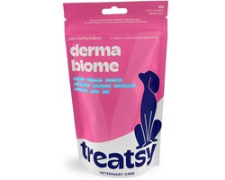 Treatsy DermaBiome Hondensupplement voor Darmflora & Huid – Tegen Jeuk, Allergieën en Spijsverteringsproblemen – Probiotica, Prebiotica, Omega 3 & Zink – Voor Hondenn – Met Probiotica, Prebiotica & Omega 3