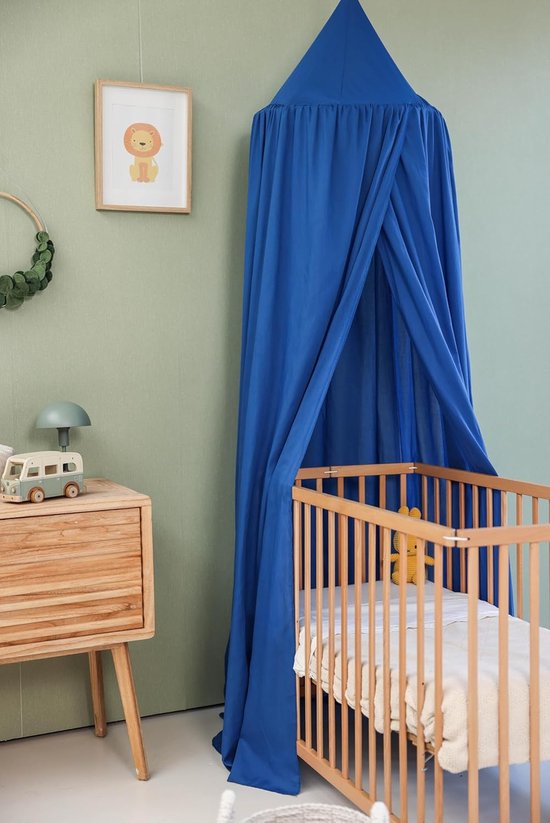 Blauw Hemeltje voor Kinderkamer - Klamboe voor Wieg, Bed & Speelkamer - Hemel Sluier voor Babybed - Rond Hemelbed voor Baby — afbeelding 4