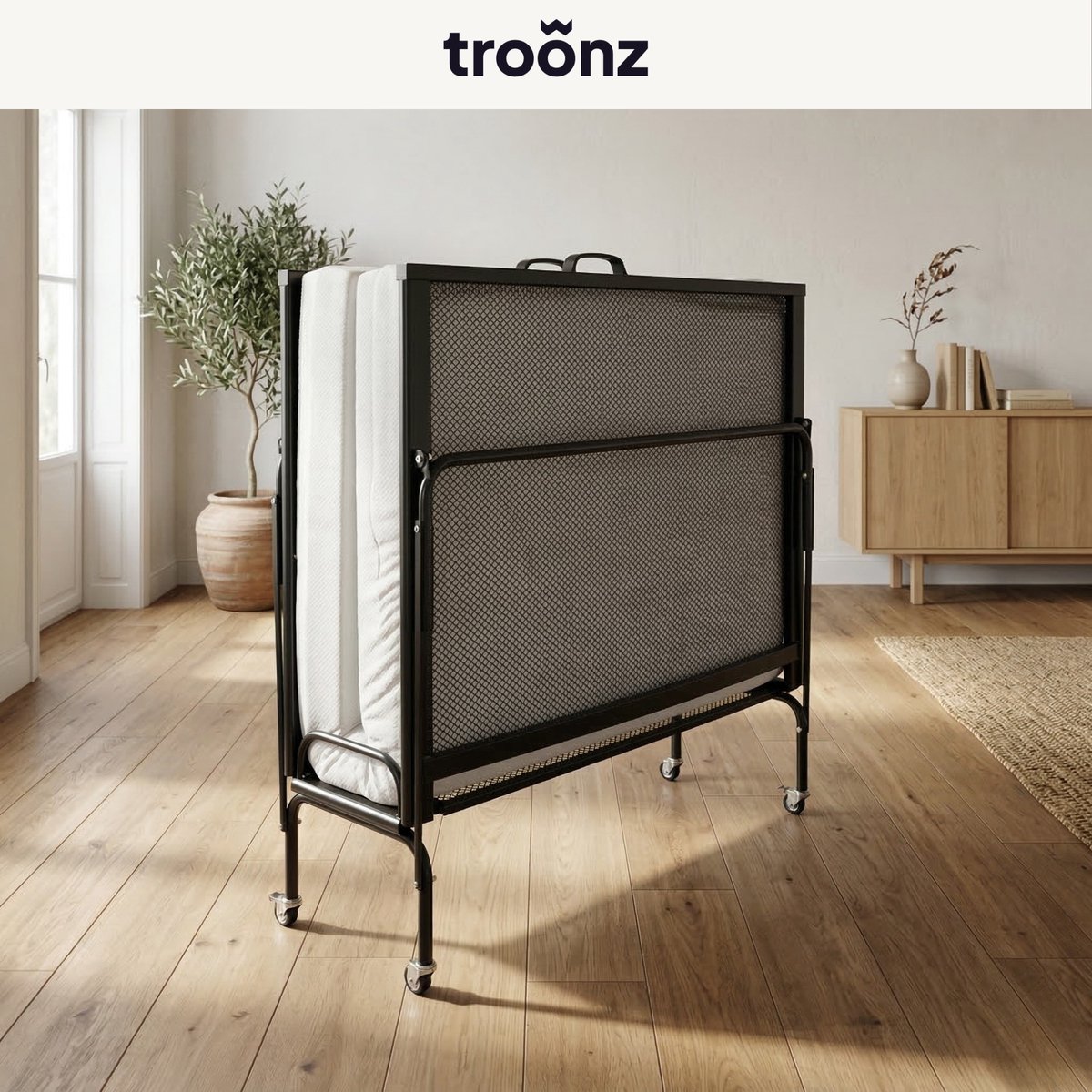 Troonz® Vouwbed Gino 120x200 cm – Opklapbed 2 Persoons - Logeerbed inklapbaar - Twijfelaar Bed