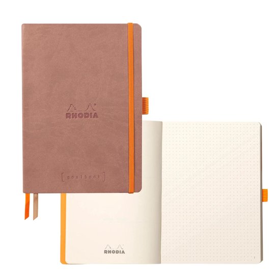 Rhodia Goalbook – Bullet Journal – A5 – 14,8x21cm – Softcover – Gestippeld – Dotted – Bois de Rose