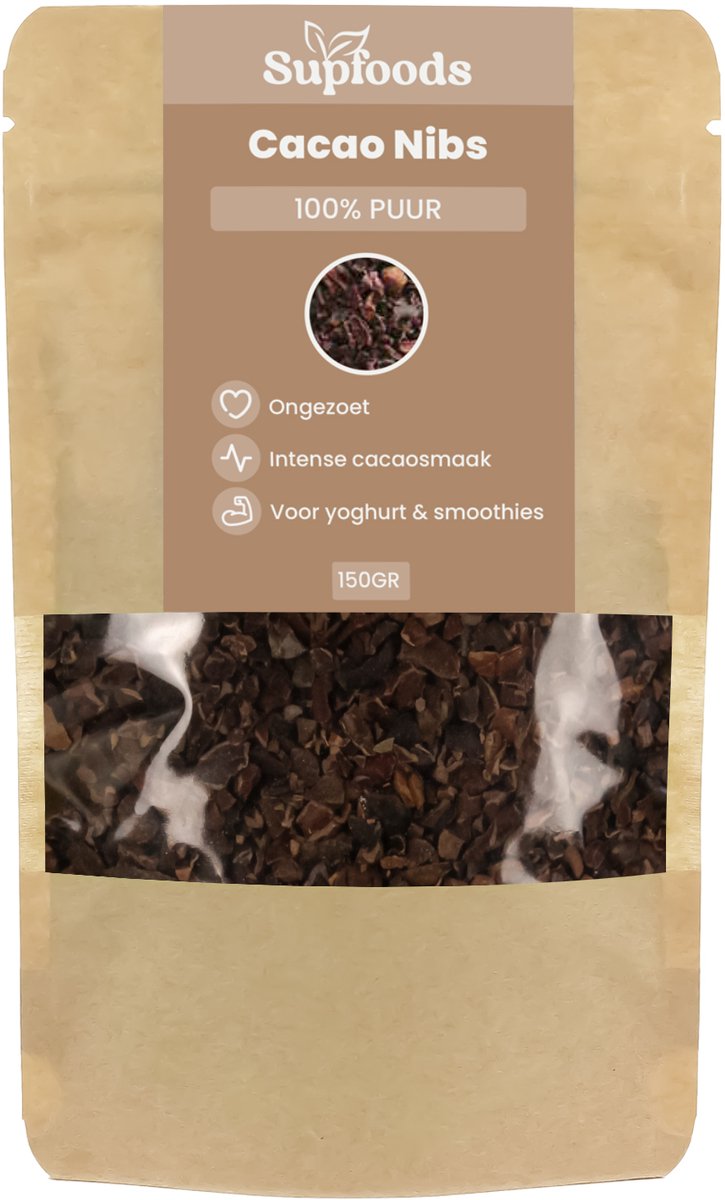 Cacao Nibs Raw - 100% Puur - 150g - Voor Smoothies, Yoghurt en Bakken