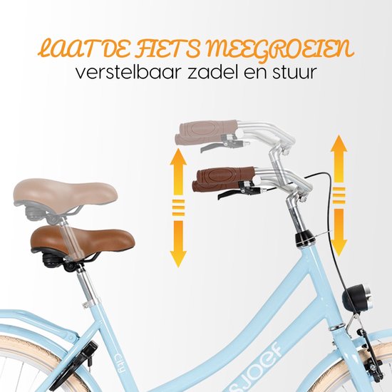 SJOEF City Meisjesfiets 22 inch - Kinderfiets 7, 8 & 9 jaar - LED verlichting - Inclusief Slot - Omafiets 22 inch - Licht Blauw van SJOEF — afbeelding 3