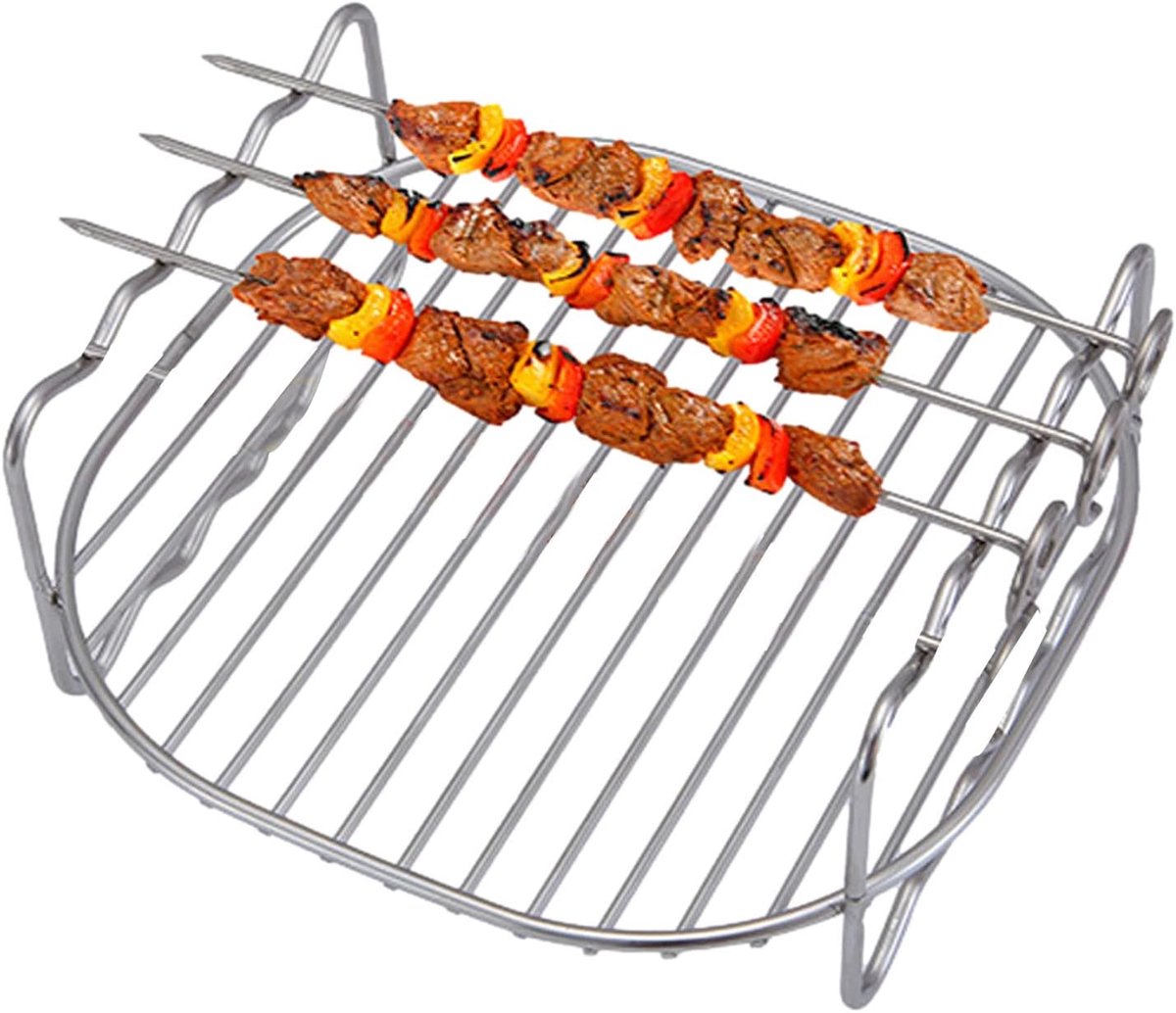 Dubbellaags RVS Airfryer Rack Accessoire voor 6, 7 en 8 Inch Heteluchtfriteuses