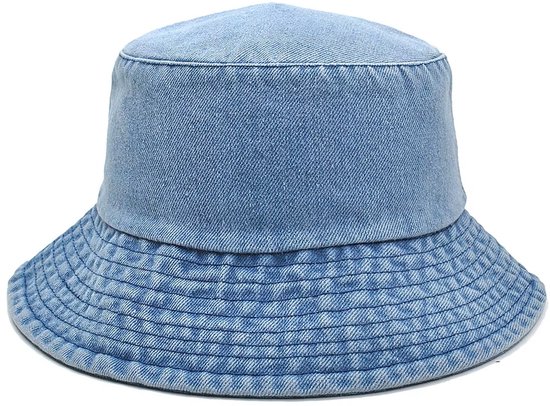 Loud and Clear® - Hoed - Bucket Hat - Vissershoedje - Zonnehoed - Heren - Dames - Denim - Licht - Blauw