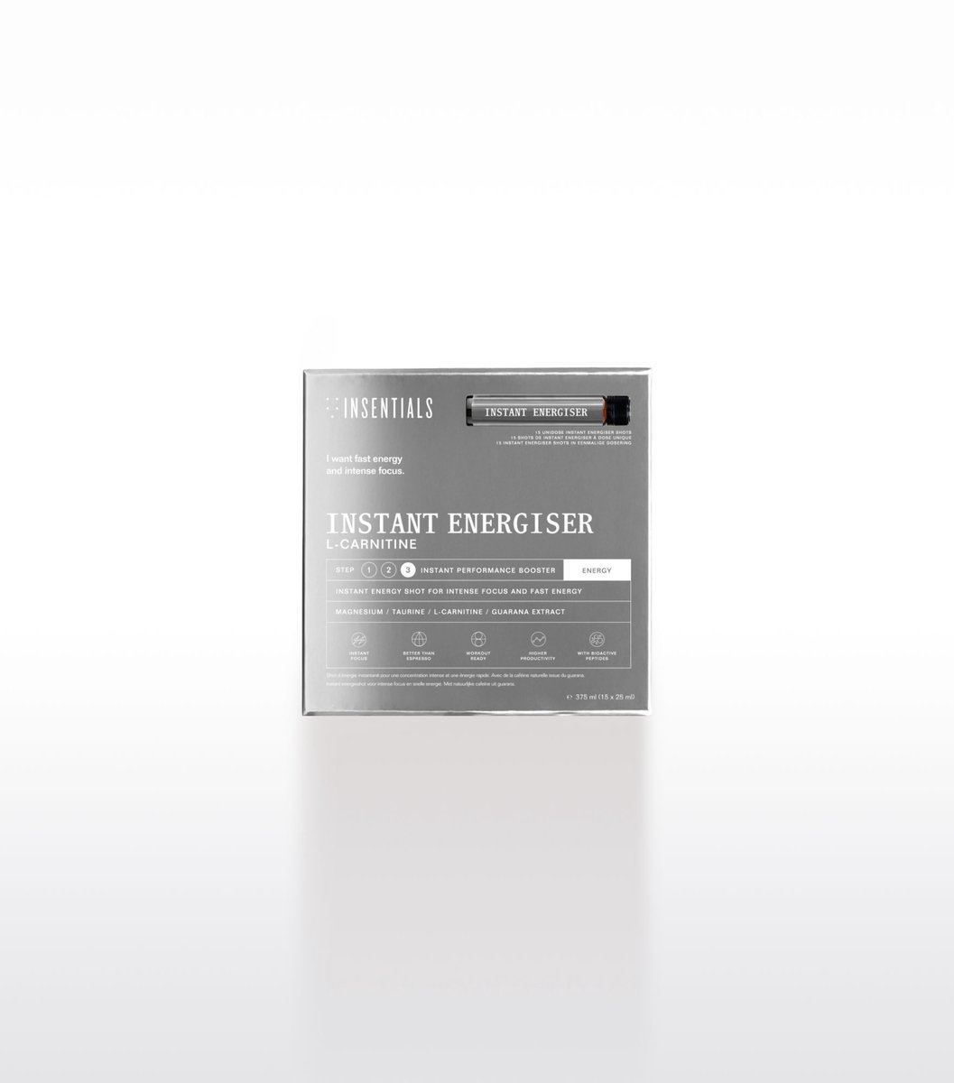 Insentials - Instant Energiser Shots 6-pack - Onmiddellijke energie en focus - Natuurlijke guarana caffeïne - 100% opneembaar magnesium - Zonder suikers