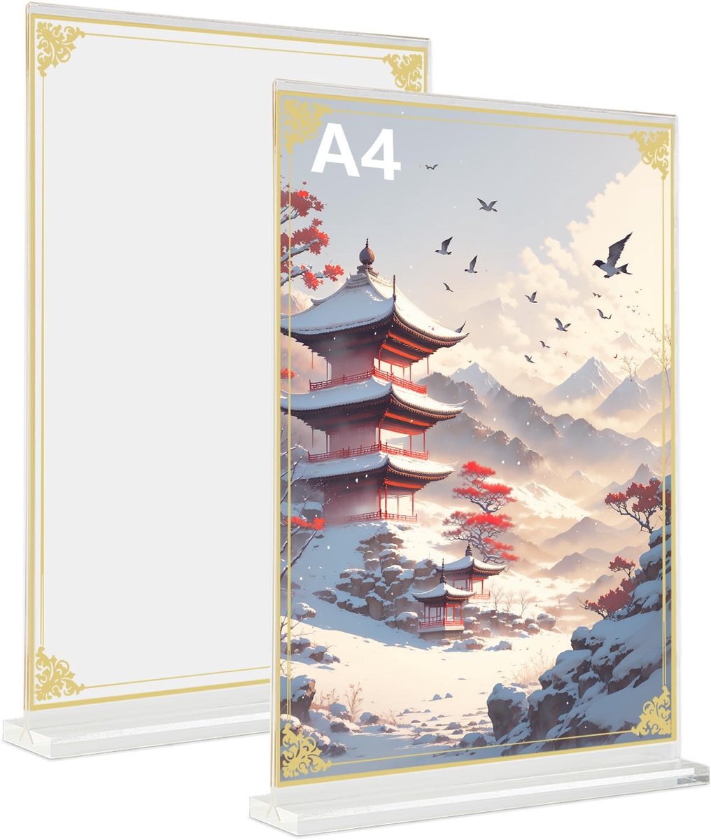 2 Stuks A4 Tafelstandaards Set - Verticale Displayhouders voor Presentaties en Kantoor