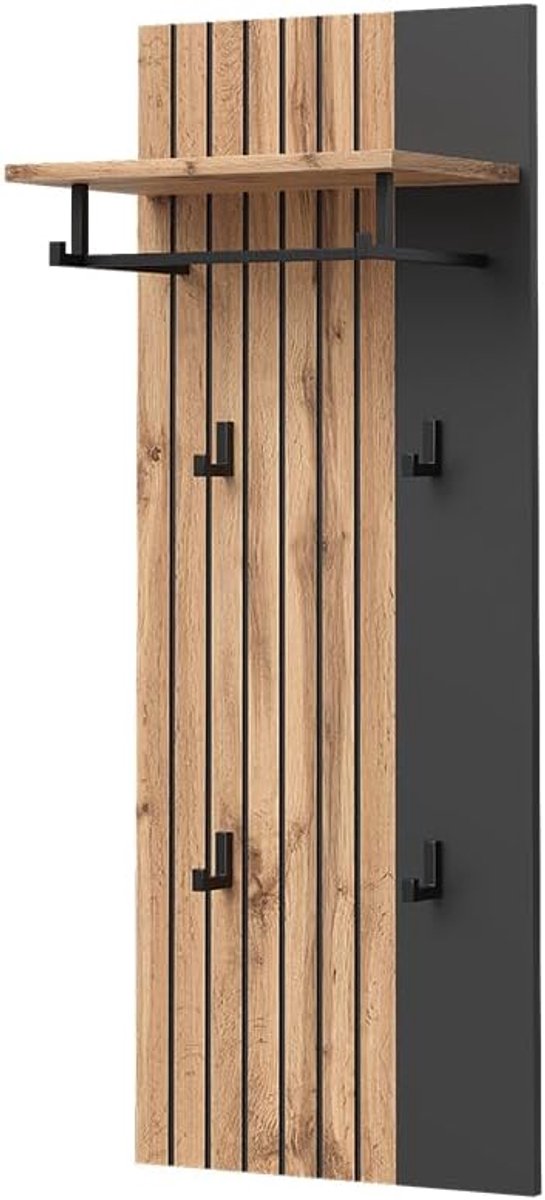 Wandkapstok - Garderobemeubel - Jassen Ophangen - Modern Design - 43 x 110 cm - Eiken Wota