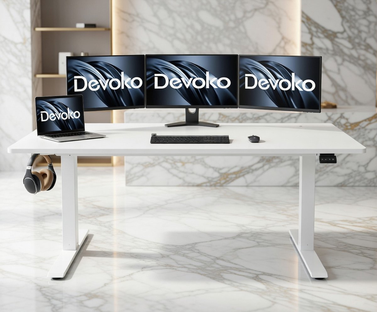 Ergonomisch Elektrisch In Hoogte Verstelbaar Bureau 160x70 cm – Sta-Zit Werkplek – Huis & Tuin – House&Garden