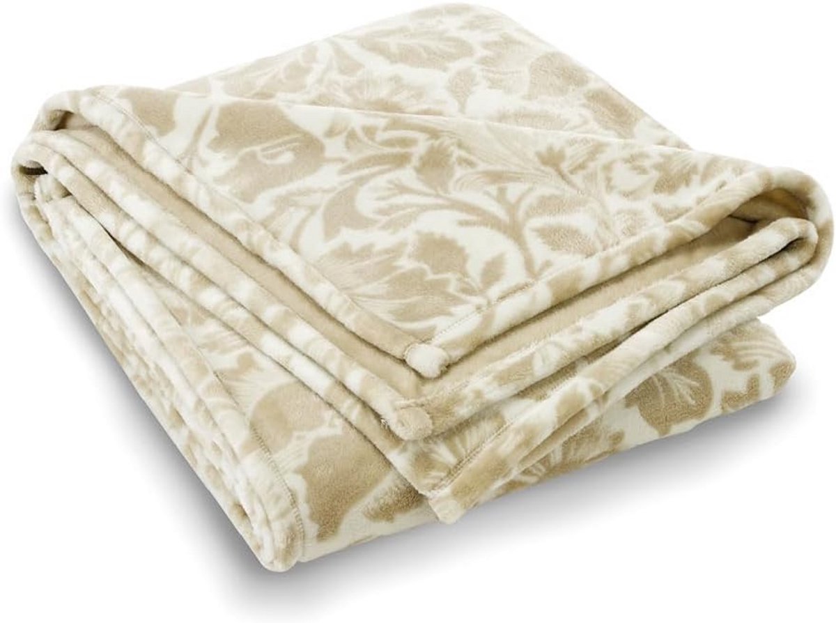 Maxi Plaid Sprei - Zachte Deken - Koude Avonden - Oeko-Tex Gecertificeerd - 180 x 220 cm - Arabesque Aubergine — cadeau in Wonen & Interieur - foto 3