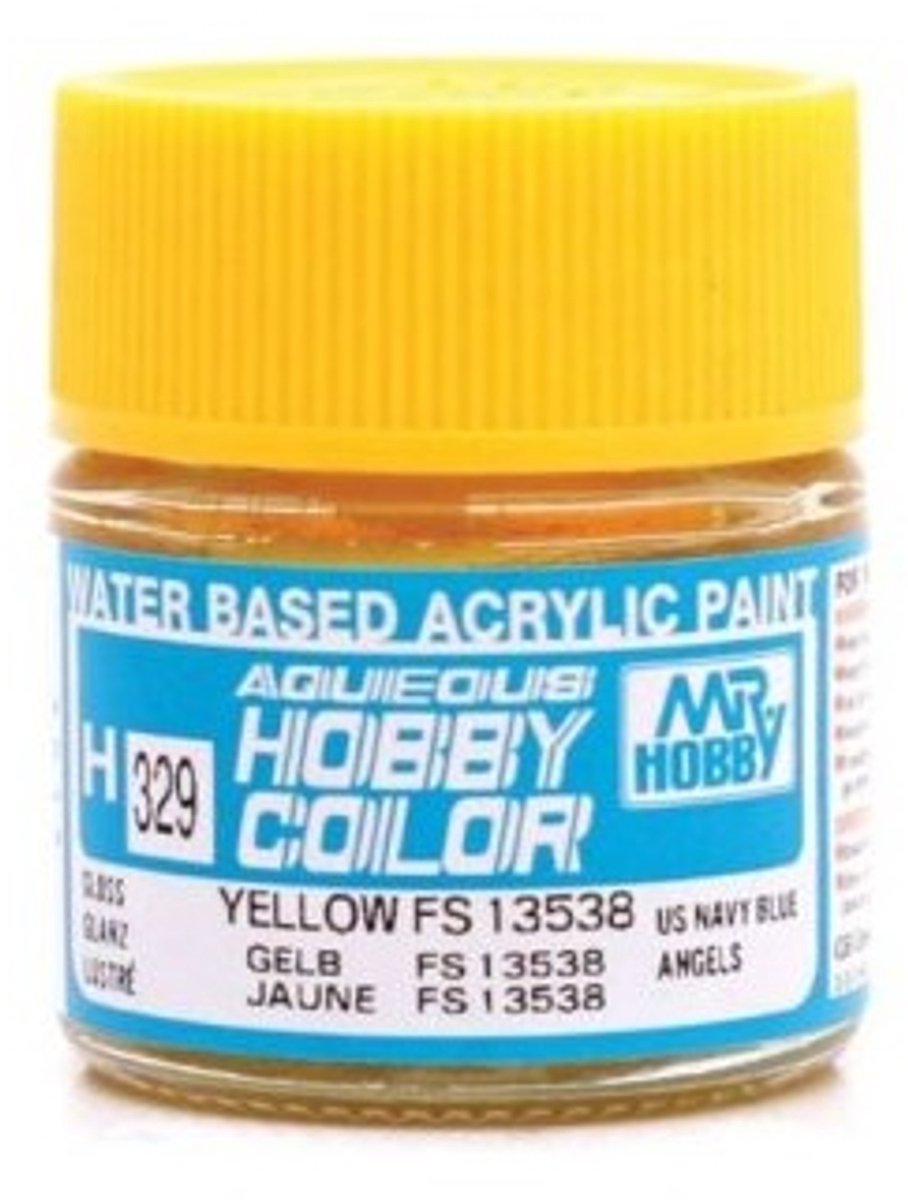 Gunze H-329 - FS13538 Yellow Glanzend - Mr. Hobby Aqueous Modelbouwverf 10ml