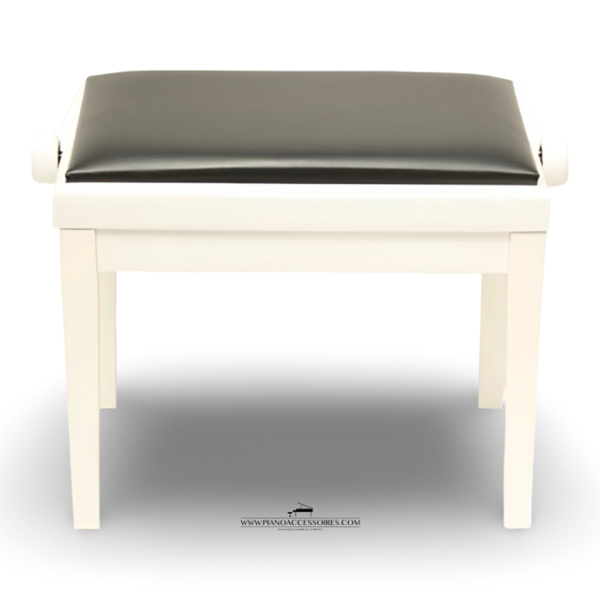 Pianobank GPPD Model 3 Wit HG, zwarte skai- zitting