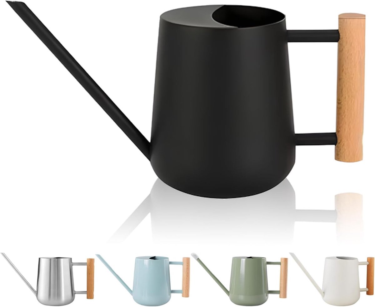 30oz/900ml Waterkan – Lange Tuit – Roestvrijstaal – Voor Kamerplanten & Bonsai – Decoratief Binnen & Buiten - zwart