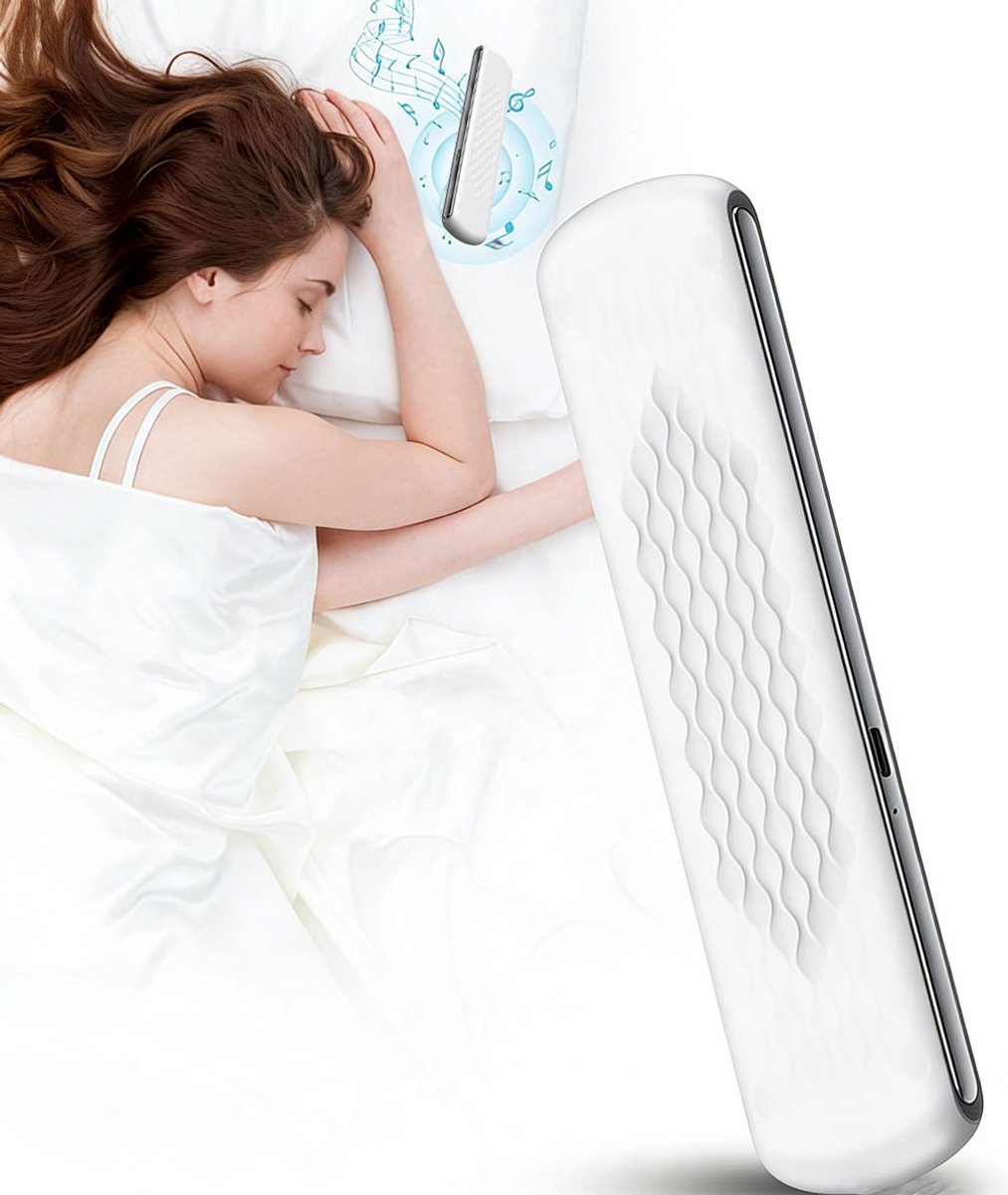 Slaapsprekers - Slaapkussenluidspreker - Onderkussen Bluetooth Speaker - Mini-slaaphulpmiddel - Botgeleiding Technologie - Bluetooth-luidspreker - Witte Ruis - Timer - 20 Uur Speeltijd - Met volumeregeling - Geschikt voor diepe slaap - Wit