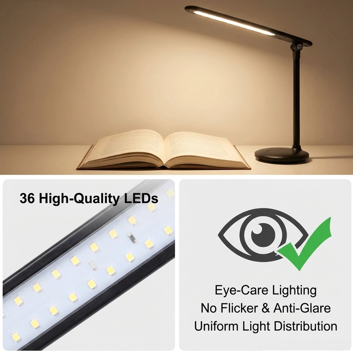 Aigostar LED Bureaulamp Dimbaar Oplaadbaar