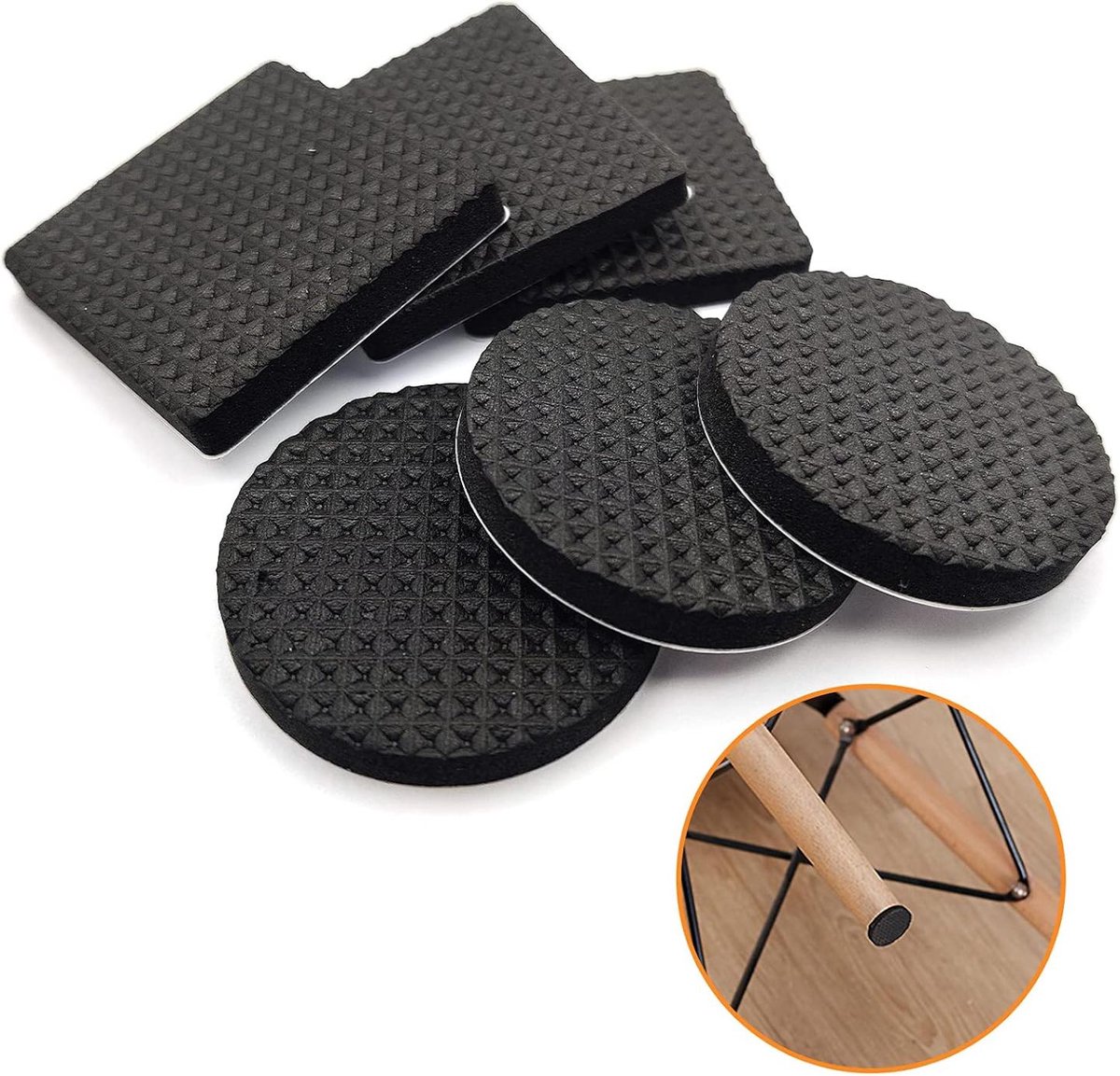 TuseRxln Antislip rubber pads – Meubelbeschermers – Zelfklevend en schokabsorberend – 60 stuks – Transparant