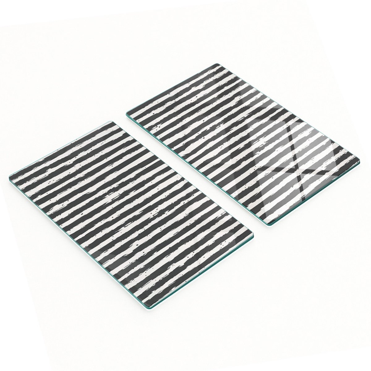 Set van gehard glazen snijplanken met een gestreept patroon, 2x30x52 cm