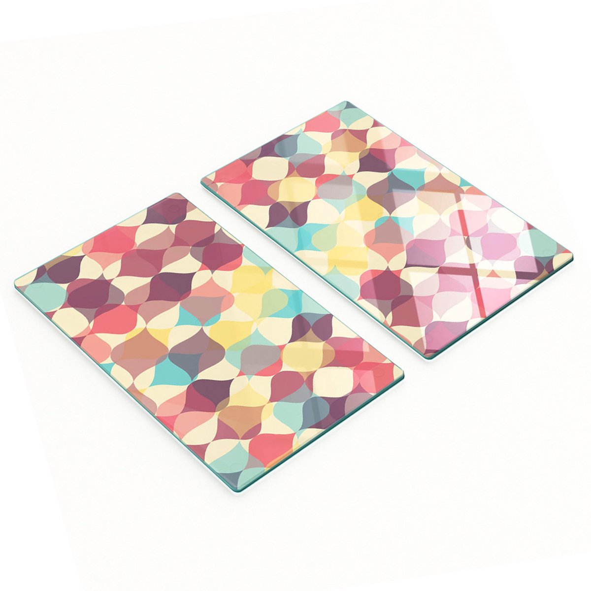 Duurzame en stijlvolle glazen borden met geometrisch patroon 2x30x52 cm