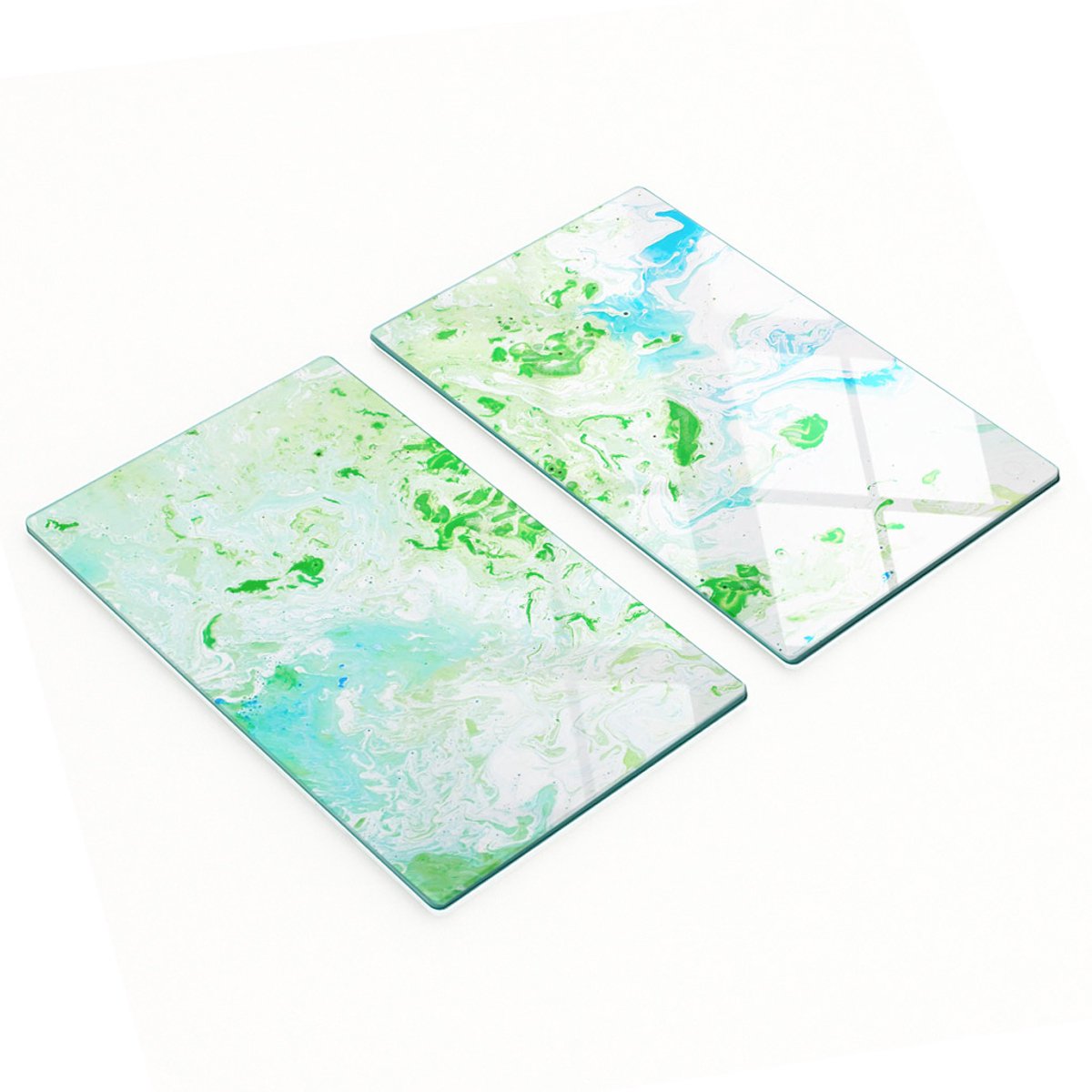 Geharde multifunctionele decoratieve glazen panelen, abstract ontwerp, 2x30x52 cm