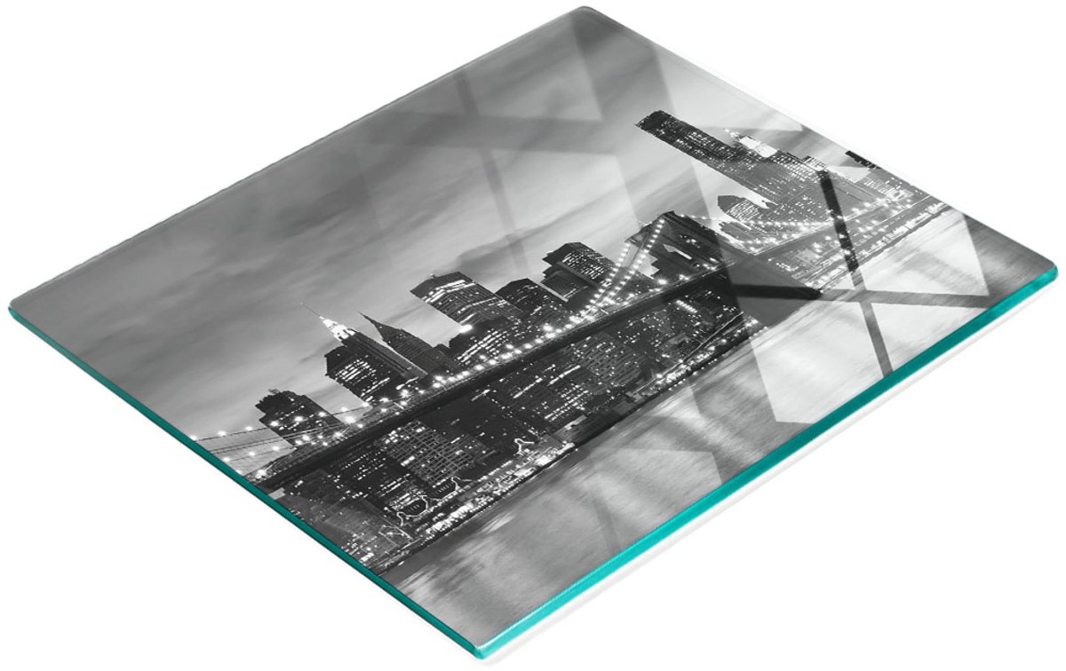 Decoratieve glazen snijplank met Brooklyn Bridge-motief, 60x52 cm