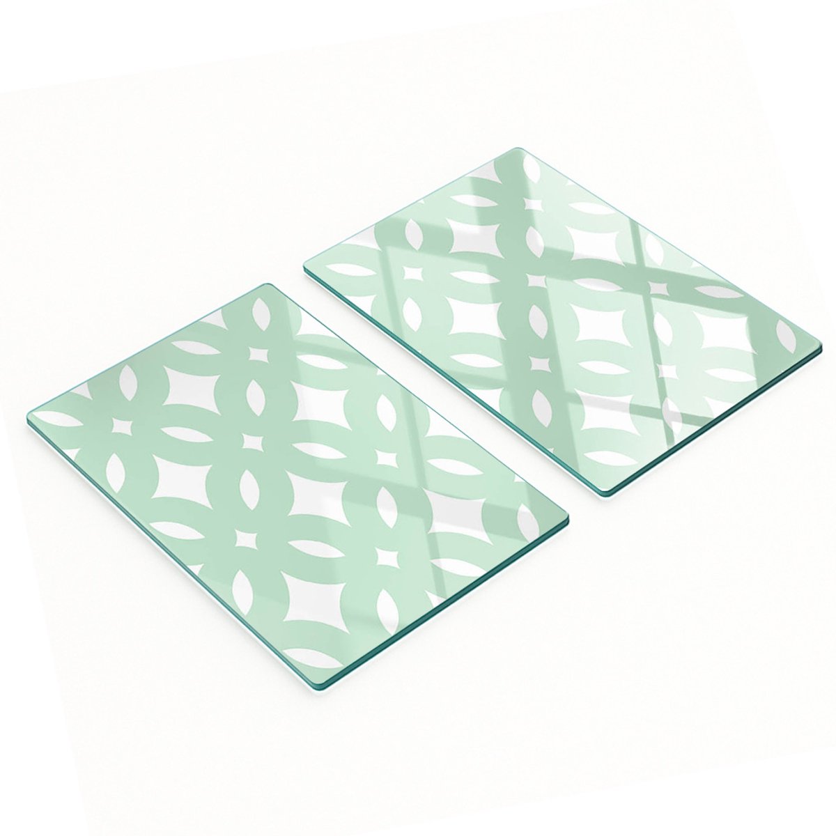 Stijlvolle en duurzame glazen borden met geometrische print, 2x40x52 cm