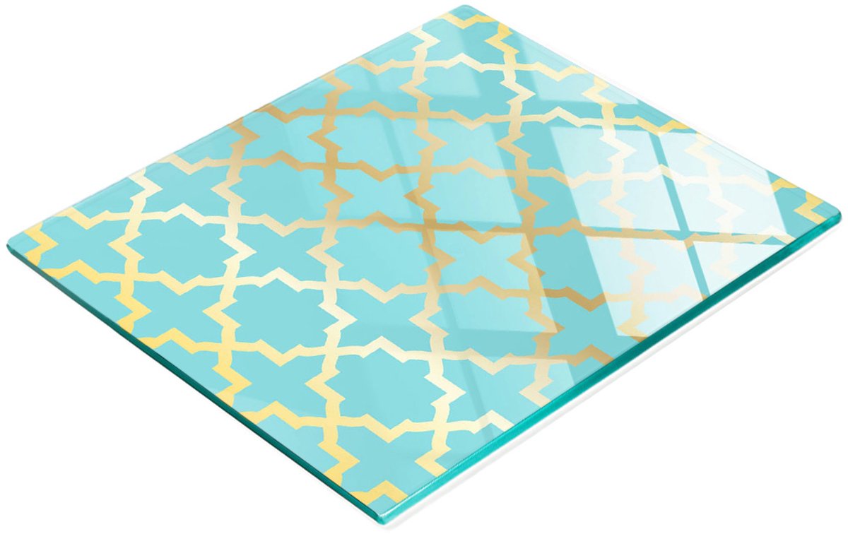 Multifunctionele decoratieve keukenplank met gehard Arabisch patroon 60x52 cm
