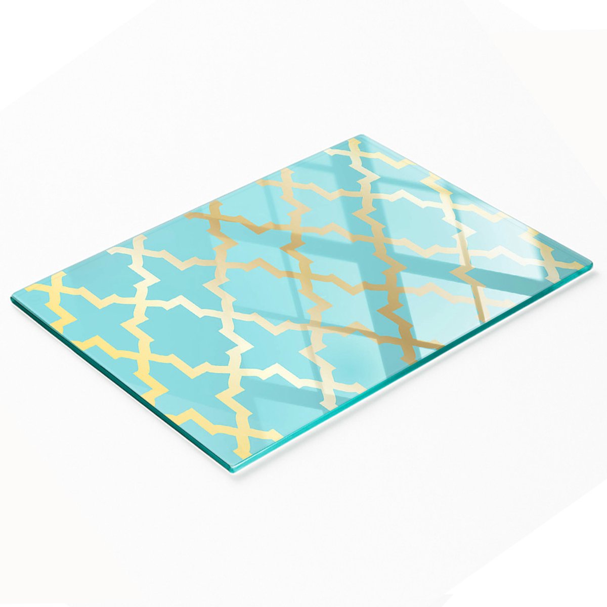 Multifunctionele decoratieve keukenplank met gehard Arabisch patroon, 80x52 cm