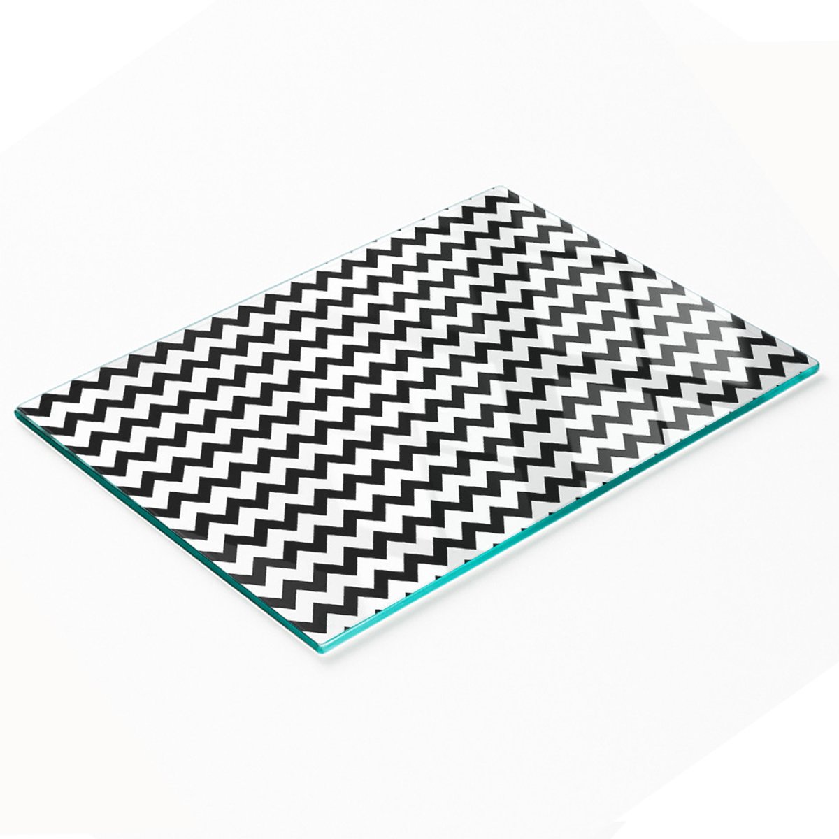 Serveerplank van gehard glas met zigzagpatroon, 80x52 cm