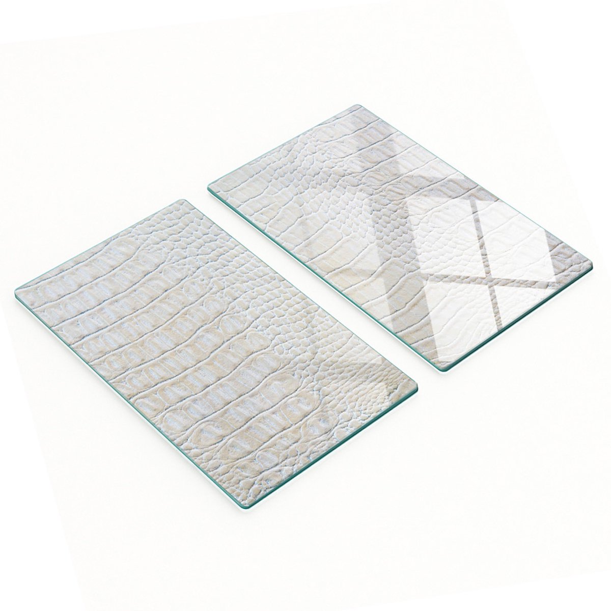 Glazen snijplanken met krokodillenprint, 2x30x52 cm