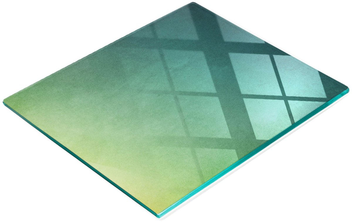 Serveerplank van gehard glas met maritieme afbeeldingen, 60x52 cm