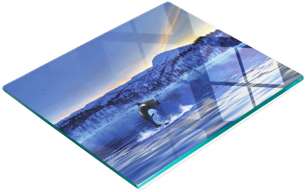 Orka Multifunctionele Decoratieve Keukenplank van Gehard Glas 60x52 cm