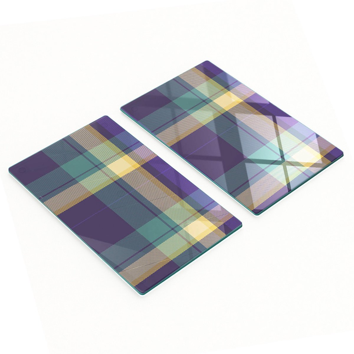 Keukenplanken van gehard glas met grafische mesh-structuur, 2x30x52 cm