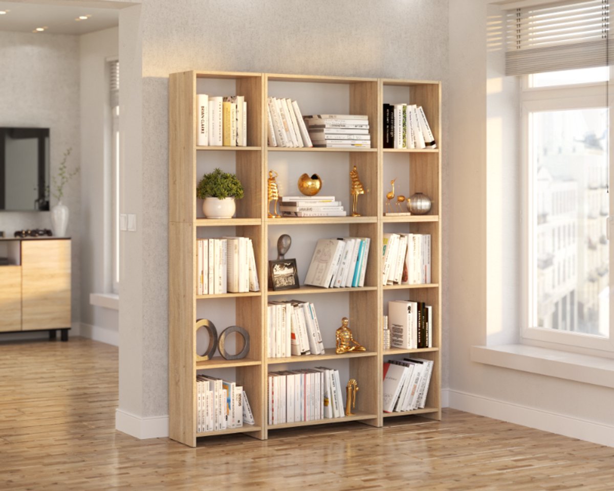 Stiv-Meble Kantoorboekenkast Sonoma Eiken 150 cm Boekenkast Speelgoedkast