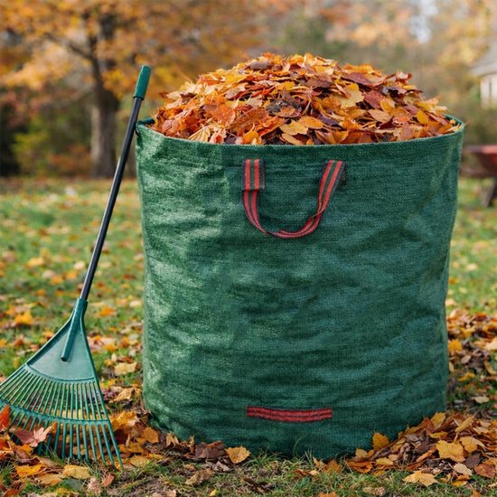 2 stuks - Tuinafvalzak - Vuilniszak voor op het terras - Tuinzak - Dik en duurzaam - Met verstevigde handvatten - Herbruikbaar - 50 liter - 45 x 32 cm - Geschikt voor het verzamelen van gevallen bladeren, grasmaaisel en ander tuinafval van Merkloos	 — afbeelding 4