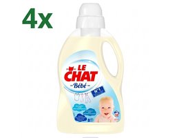 (4x) Le Chat Vloeibaar Wasmiddel Bébé – Hypoallergeen & Zacht voor Babyhuid – 32 Wasbeurten – 1440 ml – Voor Gevoelige Was