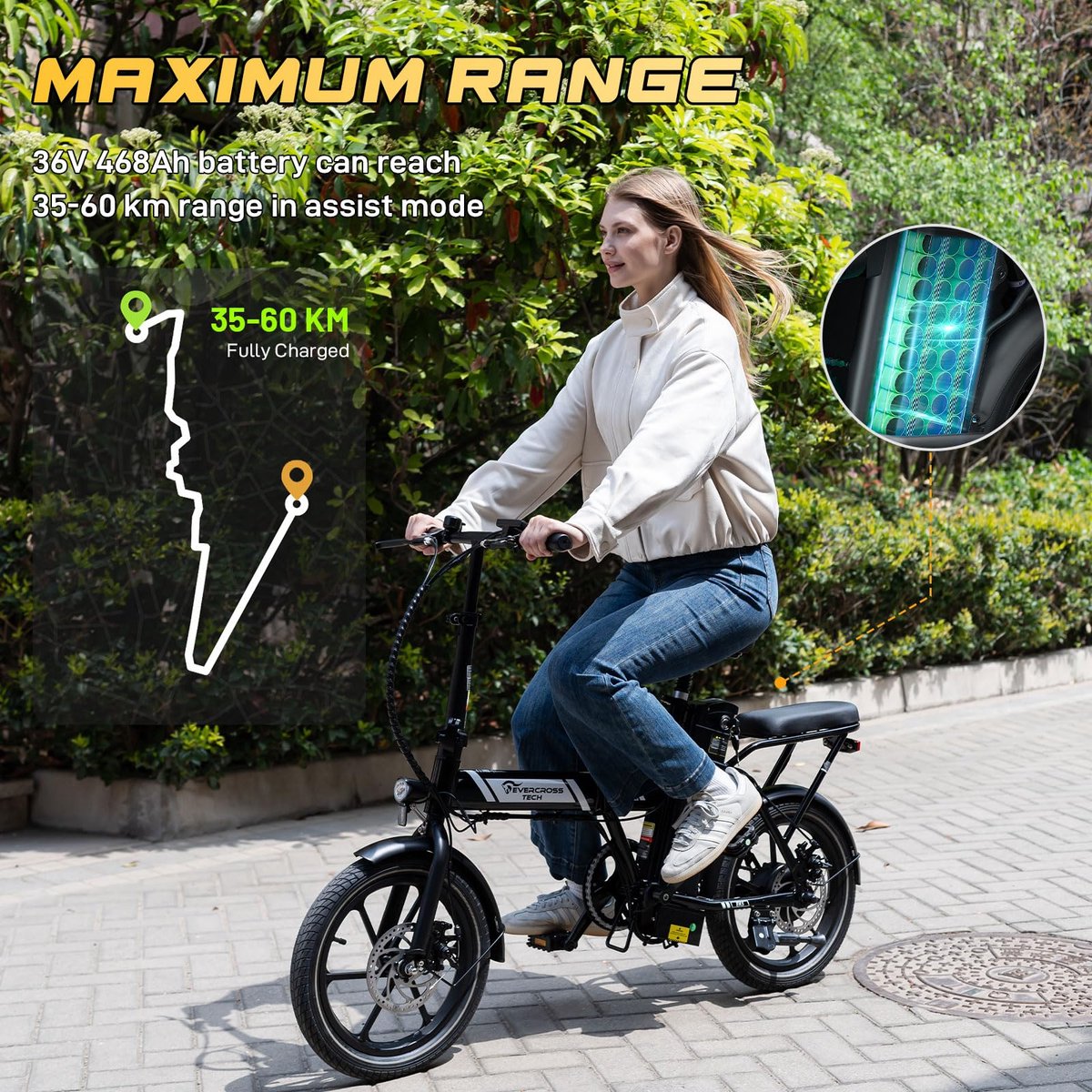 EVERCROSS EK5 Opvouwbare E-Bike 16" 250W 35km thumbnail 6