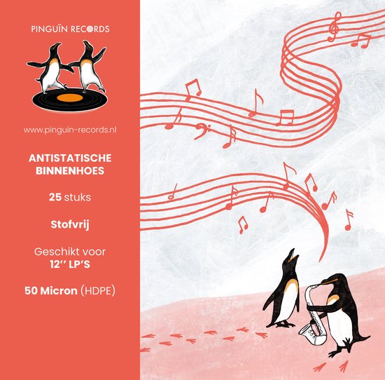 Pinguïn Records - LP binnenhoezen - 25 stuks - Vinylcare - LP beschermhoezen - LP hoezen - Antistatische (HDPE) binnenhoes - Transparant - 50 micron - Binnenhoes geschikt voor 12 inch vinyl — afbeelding 2
