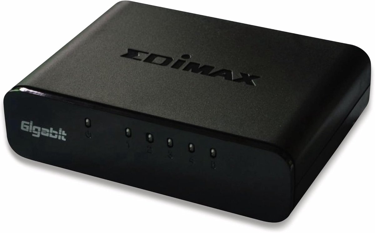 Netwerk Switch - Gigabit Ethernet - Thuis Kantoor - 5 Poorten - Compact Ontwerp - Zwart