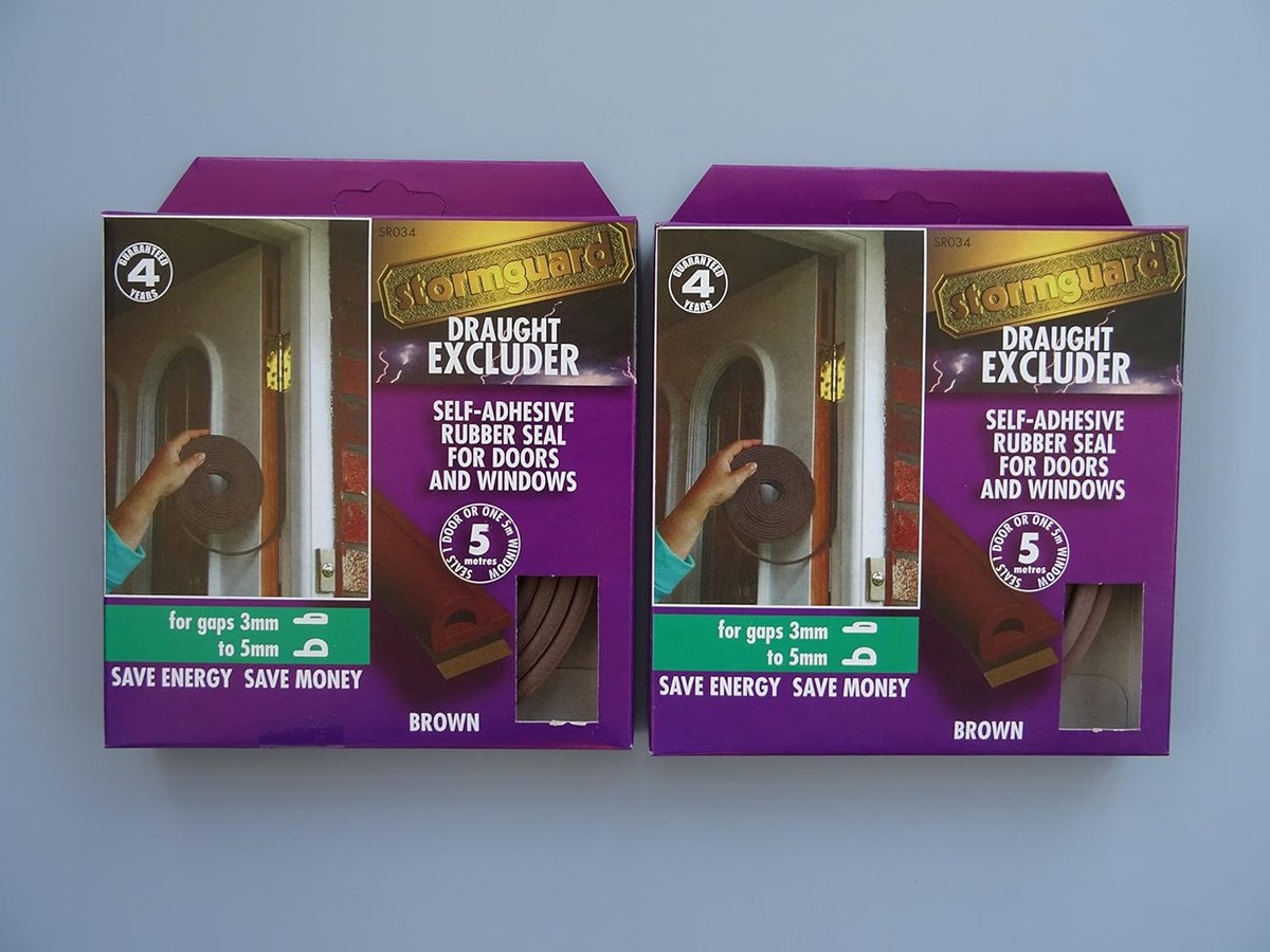 Zelfklevende P-profiel Tochtstrips (Set van 2) - EPDM Rubber - Bruin - 2x 5 Meter Afdichting