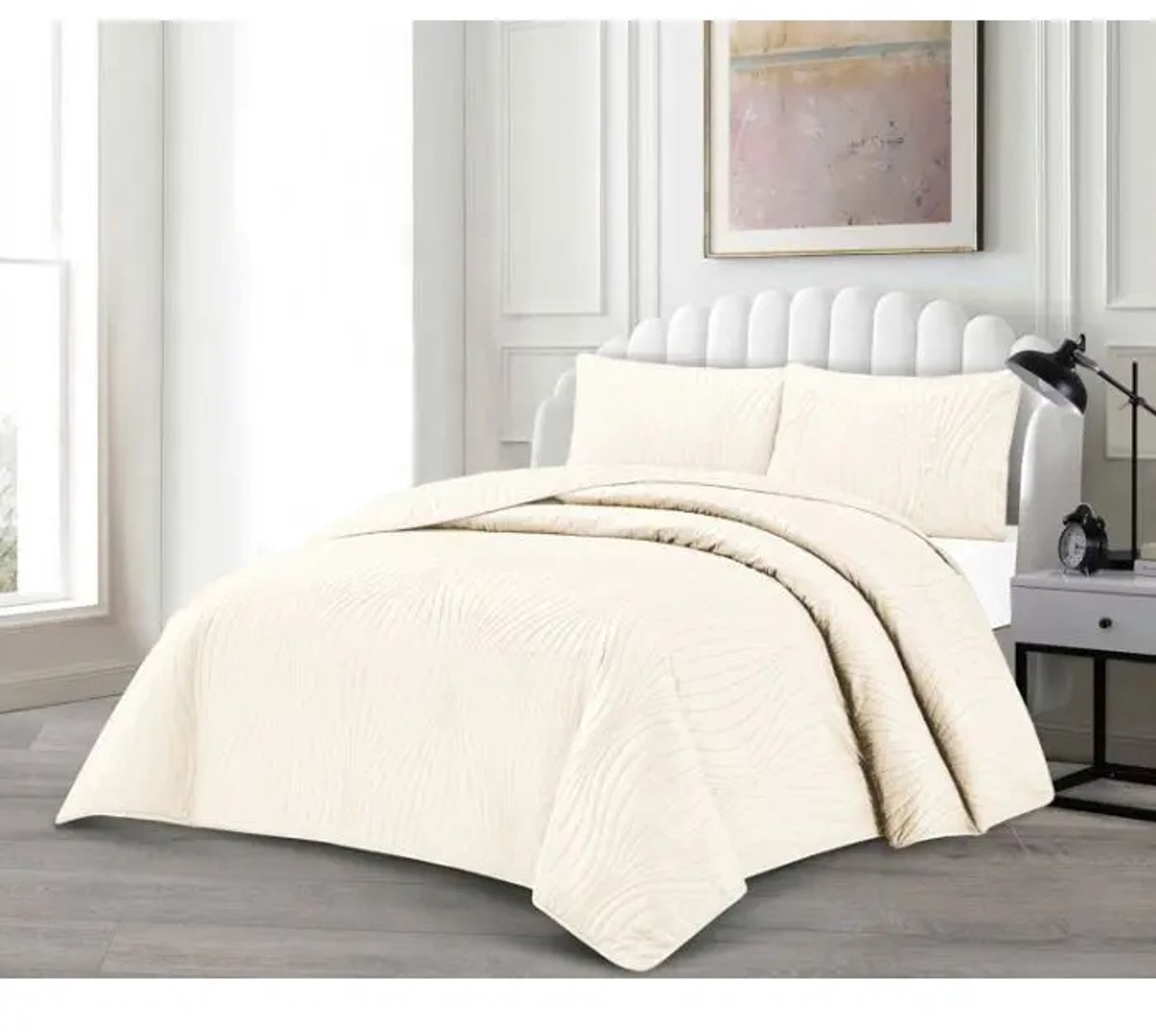 Lavella Iris Bedsprei Set 240x250 cm Crème 3-delig