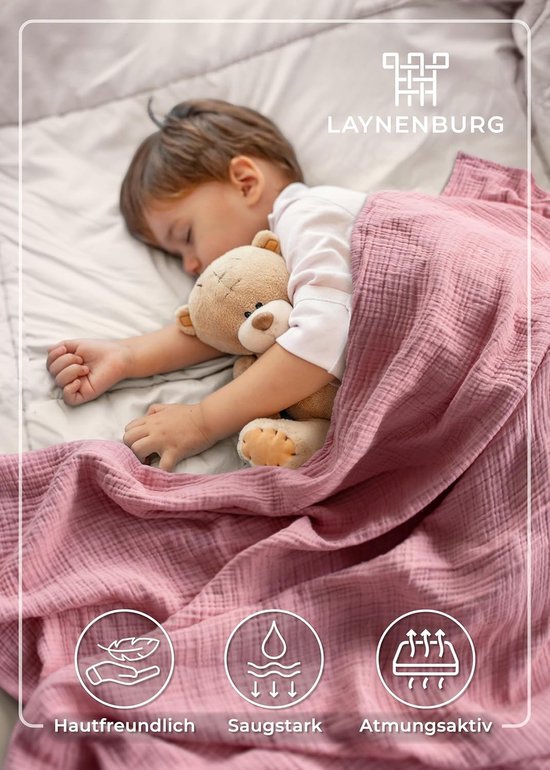 Grote 120x120 cm Hydrofiele Doek 4-Laags Katoen voor Baby - Ademend en Zacht — afbeelding 2
