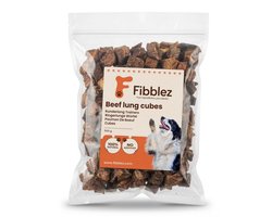Fibblez – Runderlong Blokjes voor Honden 500g – 100% Natuurlijk Rund – Gedroogde Hondensnack – Trainingssnack