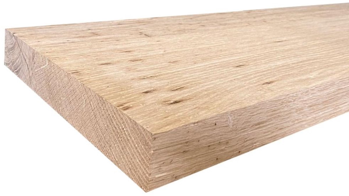FLE - Wandplank oud eiken 60 bij 25 cm van 4 cm dik massief hout met rechte randen