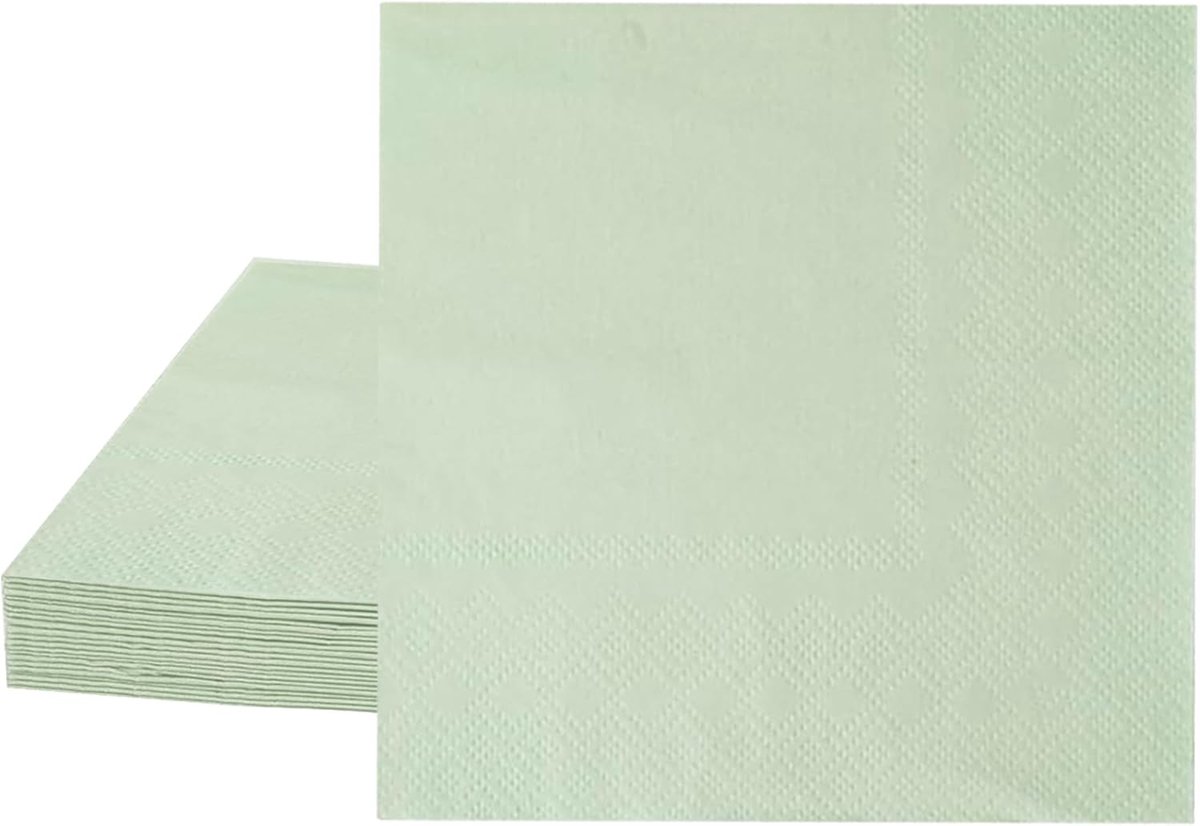 20 Stuks Saliegroene Servetten 33x33cm – Feestartikelen voor Bruiloft, Kerst & Verjaardag