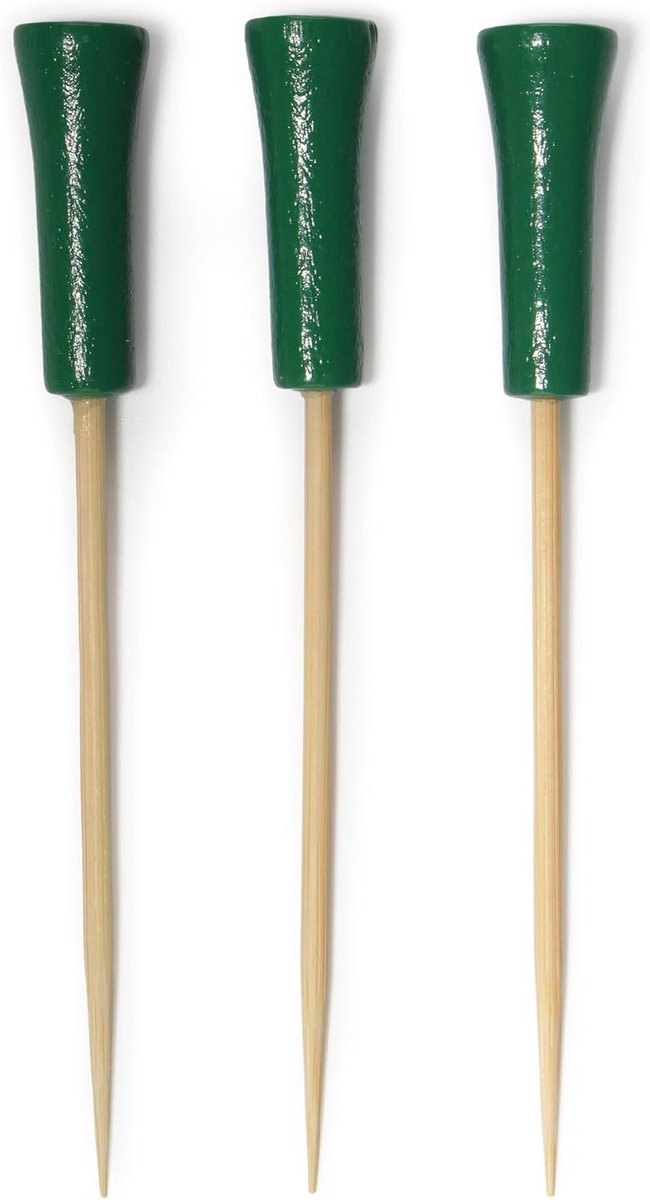 Decoratieve Bamboe Prikkers met Golfbal Einde voor Hapjes en Cocktails (100 Stuks, Groen)
