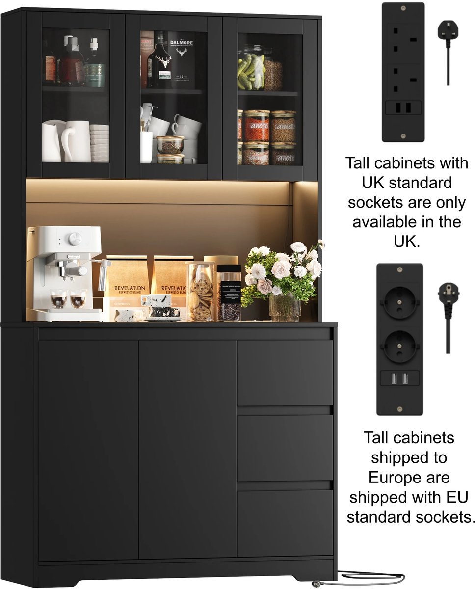 CYRO - Keukenkast - Buffetkast - Keukenkast Organizer - Keukenkast Verlichting - LED - met