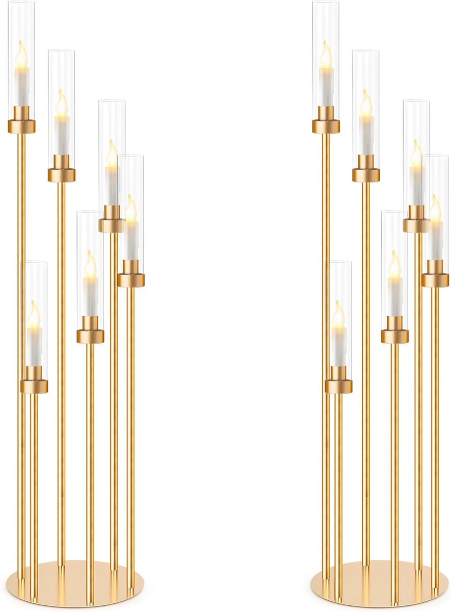 Luxe 6-armige Kandelaars Tafeldecoratie Goud 107 cm Hoog